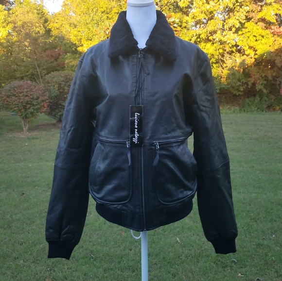 Luciano Natazzi New Nappa Leather Bomber Jacket - Picture 2 of 14